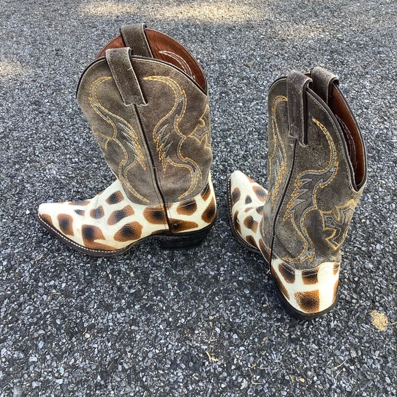 Vintage Nocona RARE Boots Womens 7.5 Leather Animal Print Western Cowboy Cowgirl - Picture 5 of 10